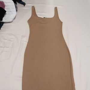 TAN ZARA BODY HUGGING DRESS